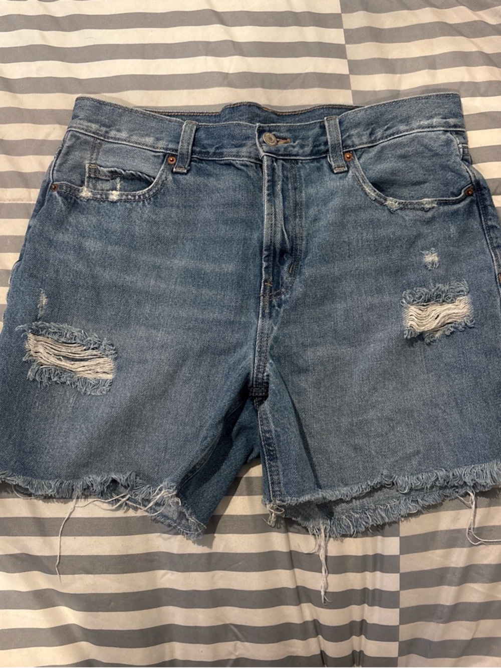 Old Navy Light Blue Distressed Denim Shorts